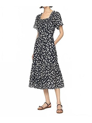 Sea New York Short Sleeve Midi Dress in Cherie Print (view 2)
