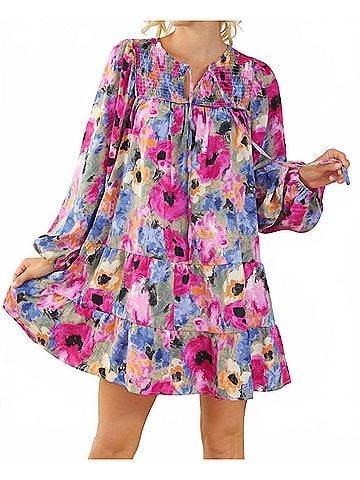 Entro Orchid Floral Dress in Multi (view 2)