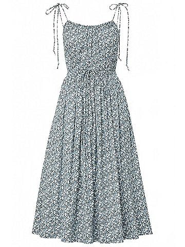 Veronica Beard Millie Ruffled Dress in Lake Mist Multi (view 1)