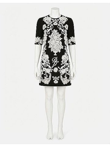 Dolce & Gabbana Women's Embroidered Floral Dress in Black (view 1)