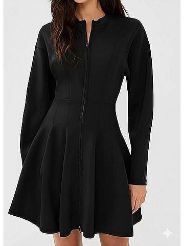 Ulla Johnson Ansel Mini Dress With Zipper Front in Noir (view 2)