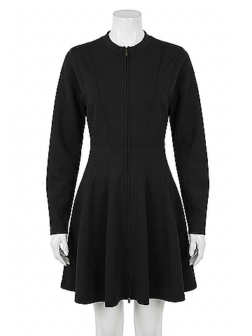 Ulla Johnson Ansel Mini Dress With Zipper Front in Noir (view 1)