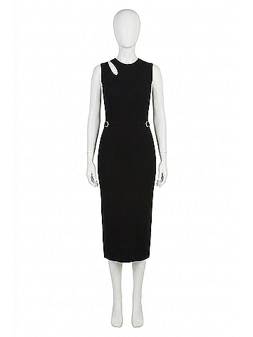 Shoshanna Fleur Sleek Fitted Knit Dress in Jet (view 1)