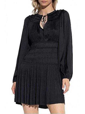 Ulla Johnson Malia Long Sleeve Mini Dress in Noir (view 2)