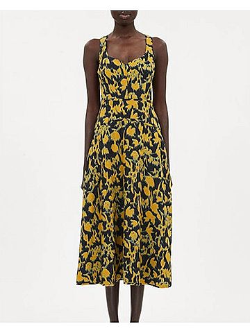 Ulla Johnson Vivi Sweetheart Neckline Midi Dress in Tourmaline (view 2)