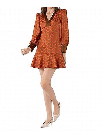 Emily McCarthy Jenny Mini Dress in Tangerine Mod (view 2)