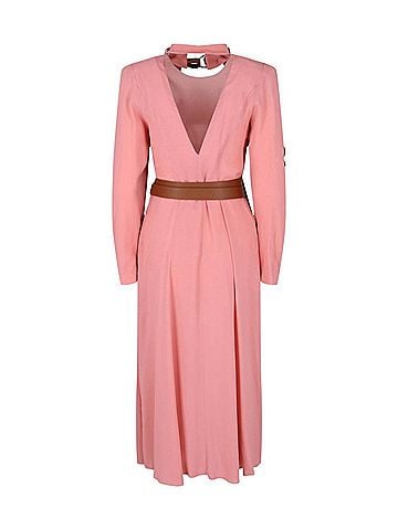 Stella McCartney Women's Belted Silk Dress in Pink (view 1)
