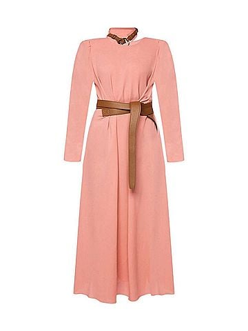 Stella McCartney Women's Belted Silk Dress in Pink (view 2)