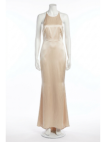 Alice + Olivia Samia Halter Neck Fishtail Gown in Champagne (view 1)