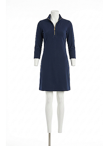 Spartina 449 Nora Half Zip Dress in Slate Blue (view 1)