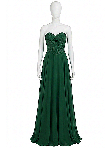 Clarisse Strapless Fit And Flare Maxi Dress in Forest Green (view 1)