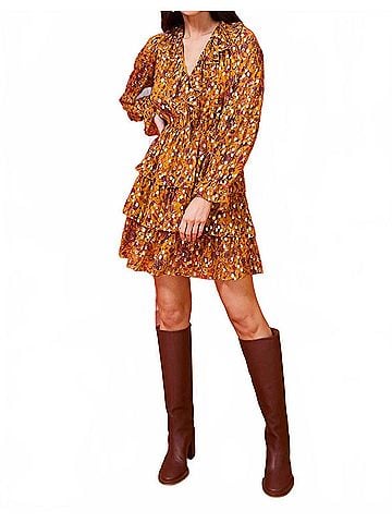 Marie Oliver Una Dress in Marigold Harvest (view 2)