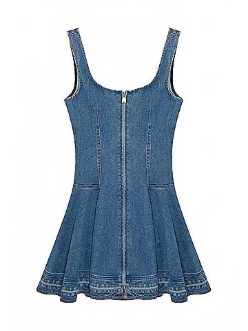 SIMKHAI Eleodra Denim Mini Dress in Zanpa (view 2)