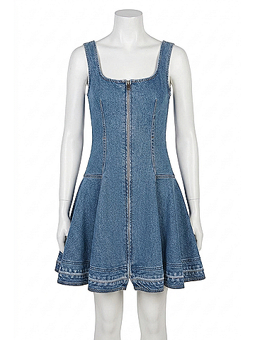 SIMKHAI Eleodra Denim Mini Dress in Zanpa (view 1)