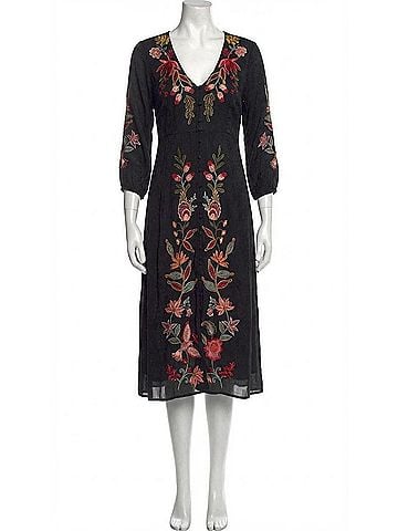 Johnny Was Button Front Dress in Black (view 1)