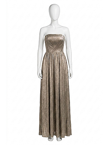 Dress the Population Corset Strapless Boning Long Gown in Gold (view 1)