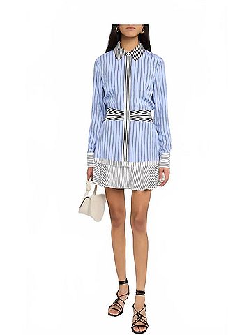 Ramy Brook Solana Striped Mini Shirtdress in Mucas (view 2)