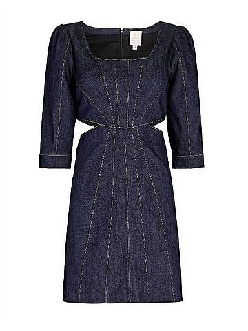 Cinq à Sept Lani Cut-Out Denim Mini Dress in Blue (view 1)