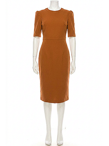 Donna Morgan Short Sleeve Sheath Dress in Cedar (view 1)