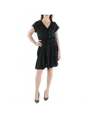 Ralph Lauren Ruffled Short Mini Dress in Black (view 2)