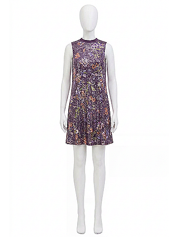 Kensie Sequined Floral Sleeveless Dress in Purple (view 1)