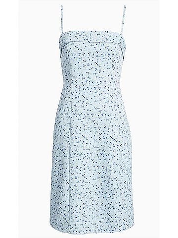 French Connection Echo Crepe Strappy Midi Dress in Blue Multi (view 1)