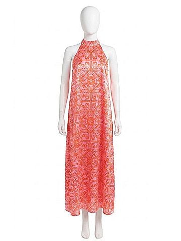 Karlie Dynasty Silky Floral Mock Neck Dress in Pink (view 1)