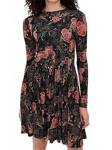 Ulla Johnson Bendetta Jersey Long Sleeve Mini Dress in Night Lily (view 2)
