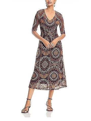Johnny Was Loving Is Easy Mesh Midi Dress in Multi (view 2)