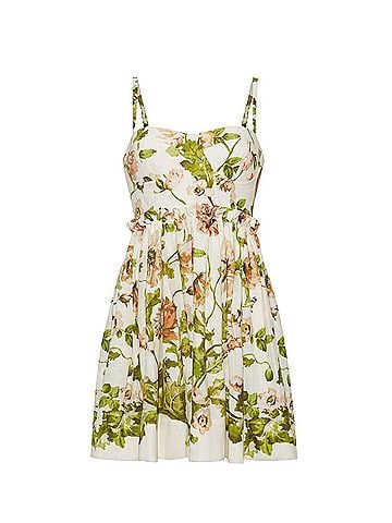 Cara Cara Kori Mini Dress in Lockwood Flora Egret (view 1)