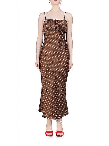 Ciao Lucia Leo Satin Midi Dress in Siena (view 2)