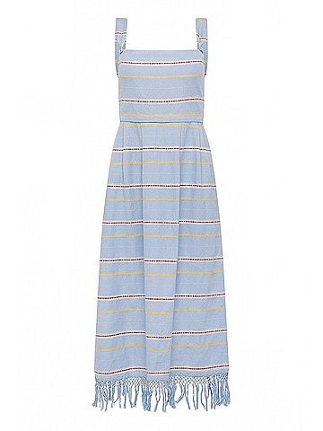 Carolina K Women's Kuna Fringe Dress in Cielo (view 1)