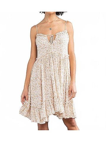 Lovestitch Ditsy Floral Sundress in Natural / Peach (view 2)