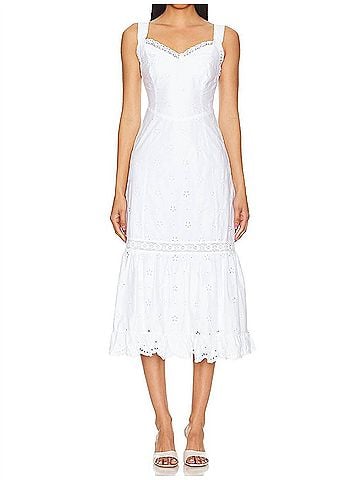 Paige Pallas Midi Dress in White (view 2)