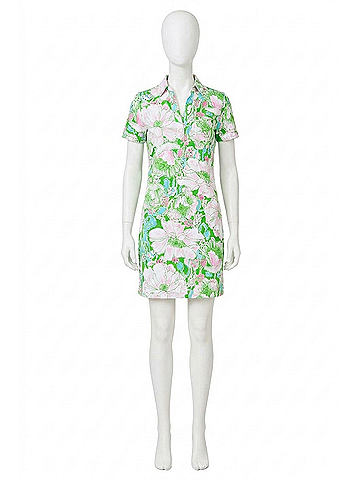 Lilly Pulitzer Dune Short Sleeve Dress in Putting Green Poppyland (view 1)