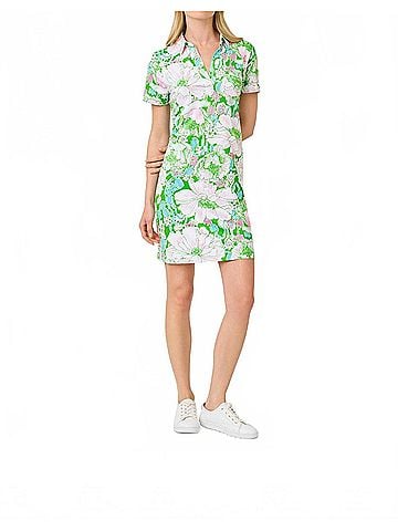Lilly Pulitzer Dune Short Sleeve Dress in Putting Green Poppyland (view 2)