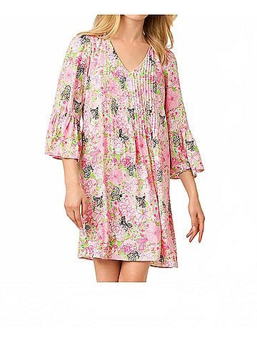 Lilly Pulitzer Danika Tunic Dress in Pistachio Macaron Bees Knees (view 2)