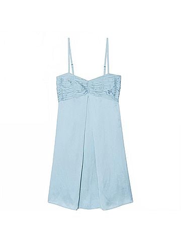 Zadig & Voltaire Rippies Satin Dress in Sky Blue (view 1)