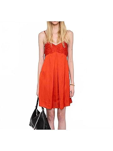 Zadig & Voltaire Rippies Satin Dress in Tangerine (view 2)