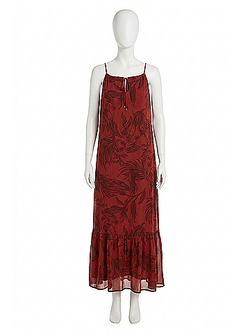 Lovestitch Floral Tie Front Halter Maxi Dress in Wine (view 1)