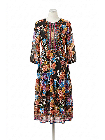 Johnny Was Tabitha Tiered Dress in Gerbera (view 1)