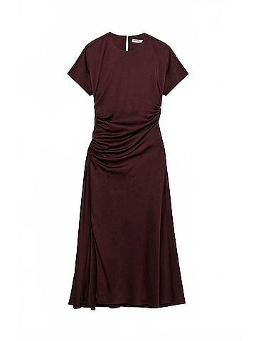 SIMKHAI Marabella Midi Dress in Mahogany (view 1)