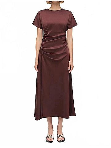 SIMKHAI Marabella Midi Dress in Mahogany (view 2)