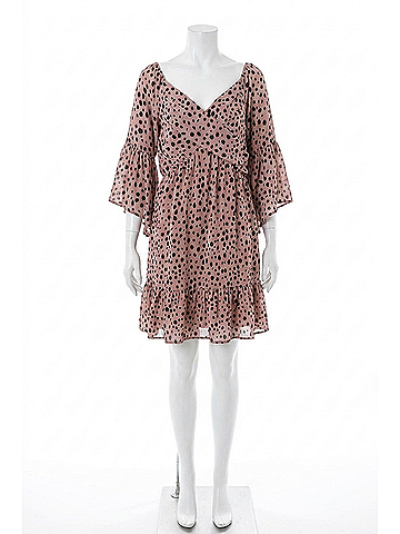 Umgee Dalmatian Print Sweetheart Dress in Rose (view 1)