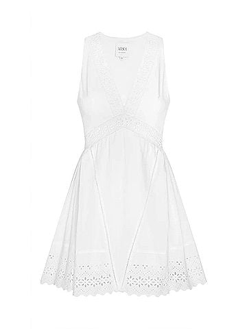 MISA Los Angeles Cicely Eyelet Mini Dress in Cream (view 1)