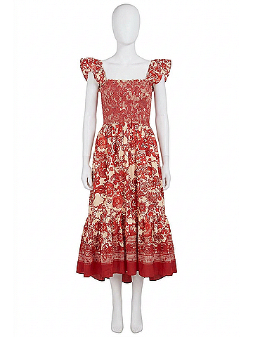 Cara Cara Ruby Dress in Dentelle Coral (view 1)