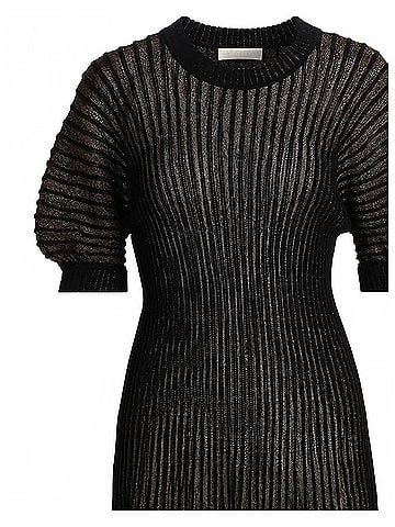 Ulla Johnson Women's Talie Puff Sleeve Mini Dress in Noir (view 2)
