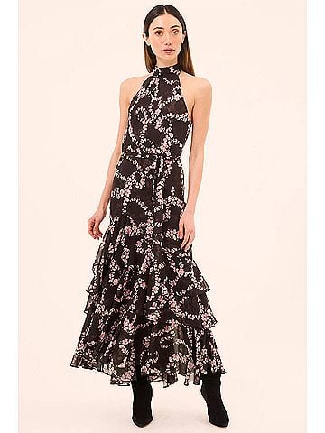 MISA Los Angeles Eliana Dress in Chained Blossom Chiffon (view 2)