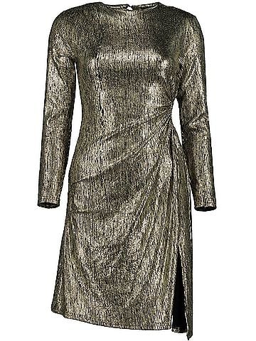 Bishop + Young Angelina Cut Out Dress in Gold Metallic (view 1)