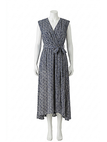 Bishop + Young California Dreaming Aeries Wrap Dress in Navy Mosaic (view 1)